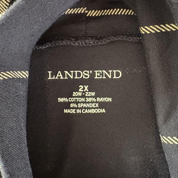 Set of 2 Lands’ End Turtleneck Shirts Red Plaid & Blue Windowpane Size 2X - Picture 9 of 10